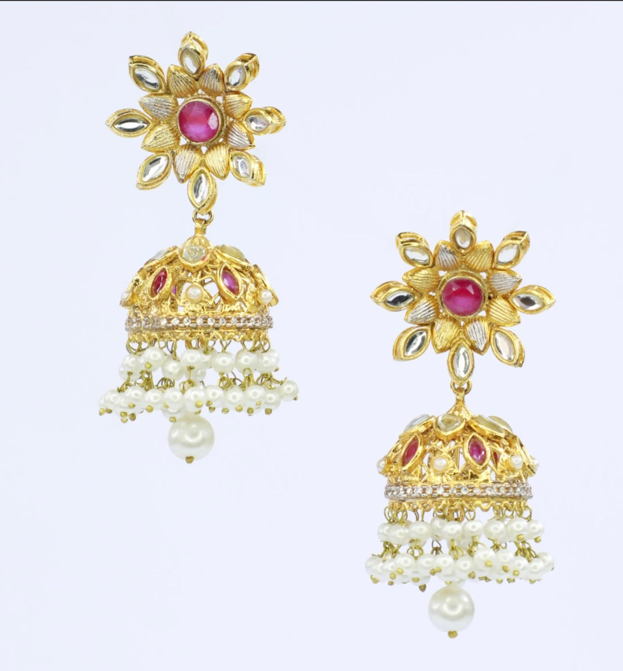 RUBY/GOLD Jhumkas