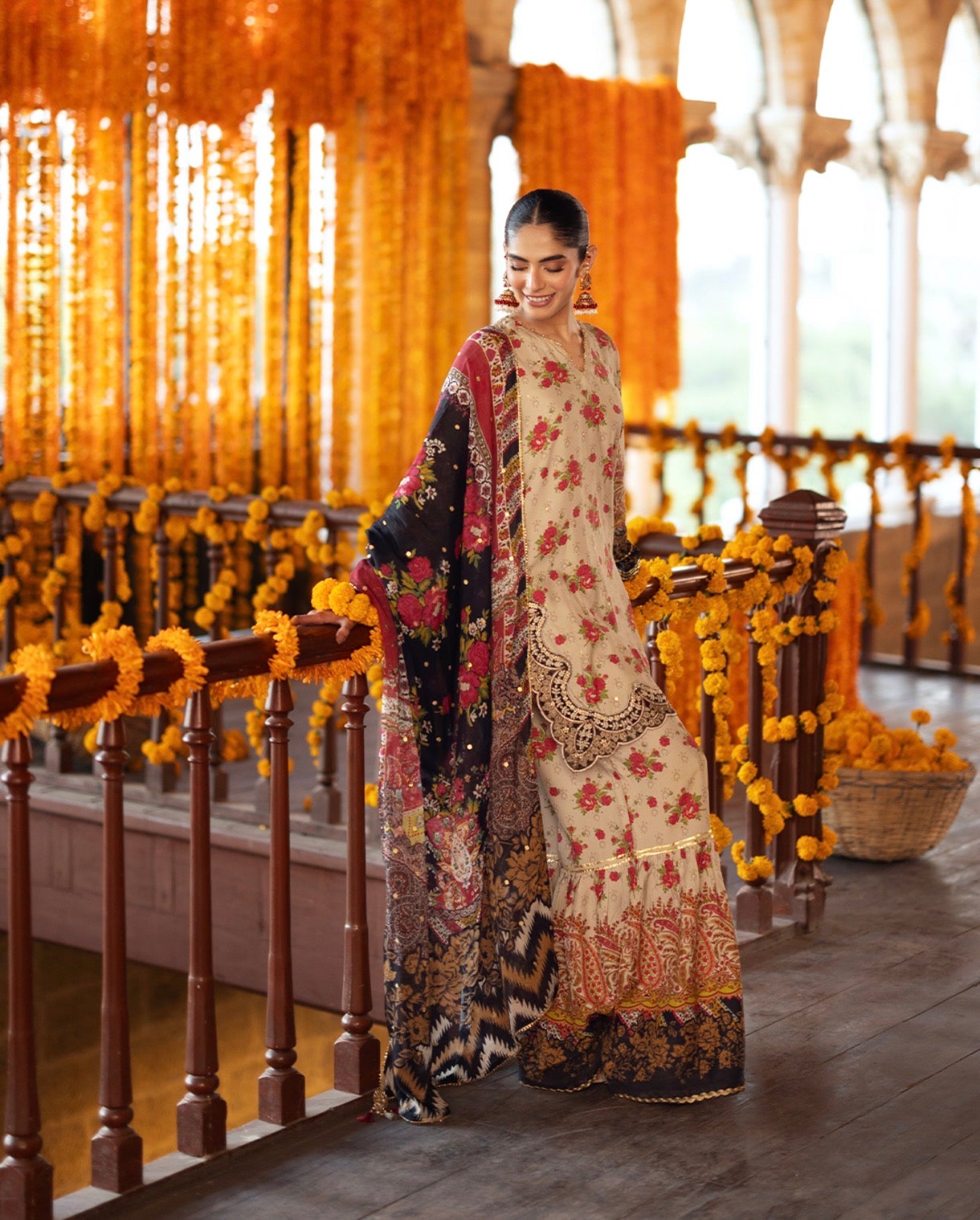 Cream Gharara