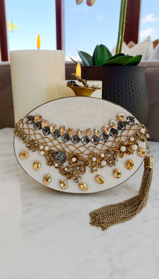 Gold Oval Clutch
