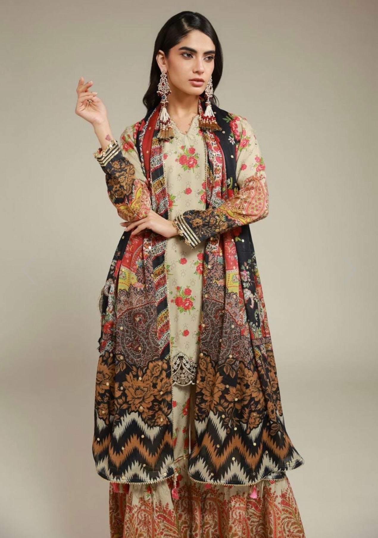 Cream Gharara
