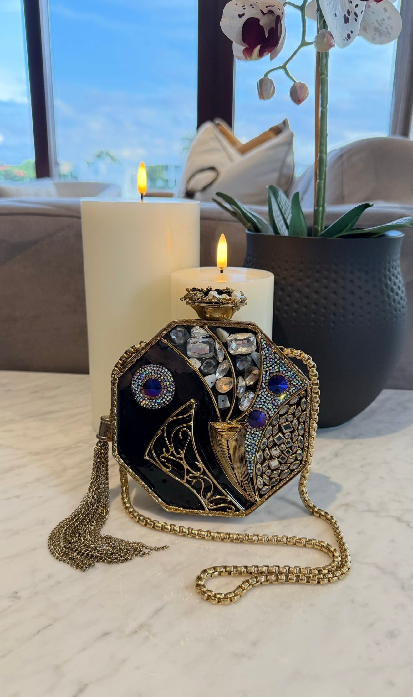 Black Crystal Clutch