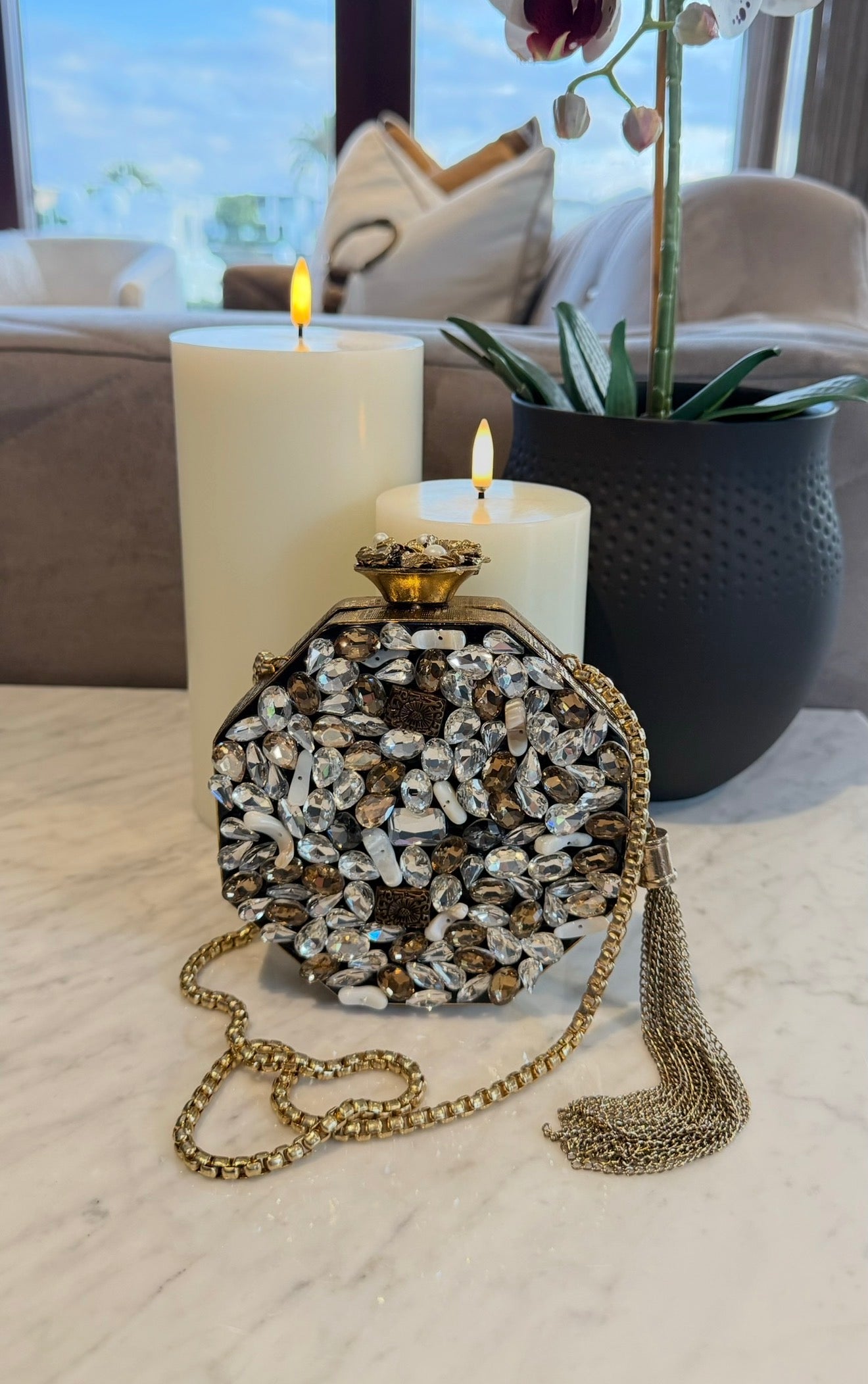 Black Crystal Clutch