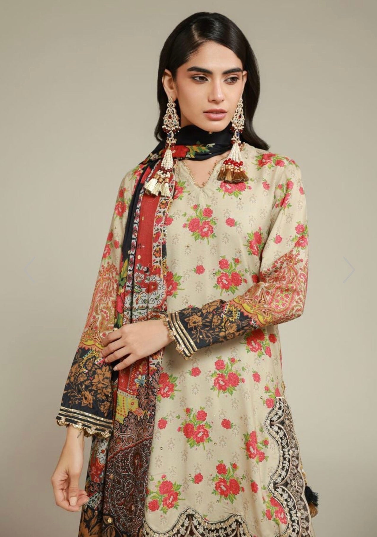 Cream Gharara